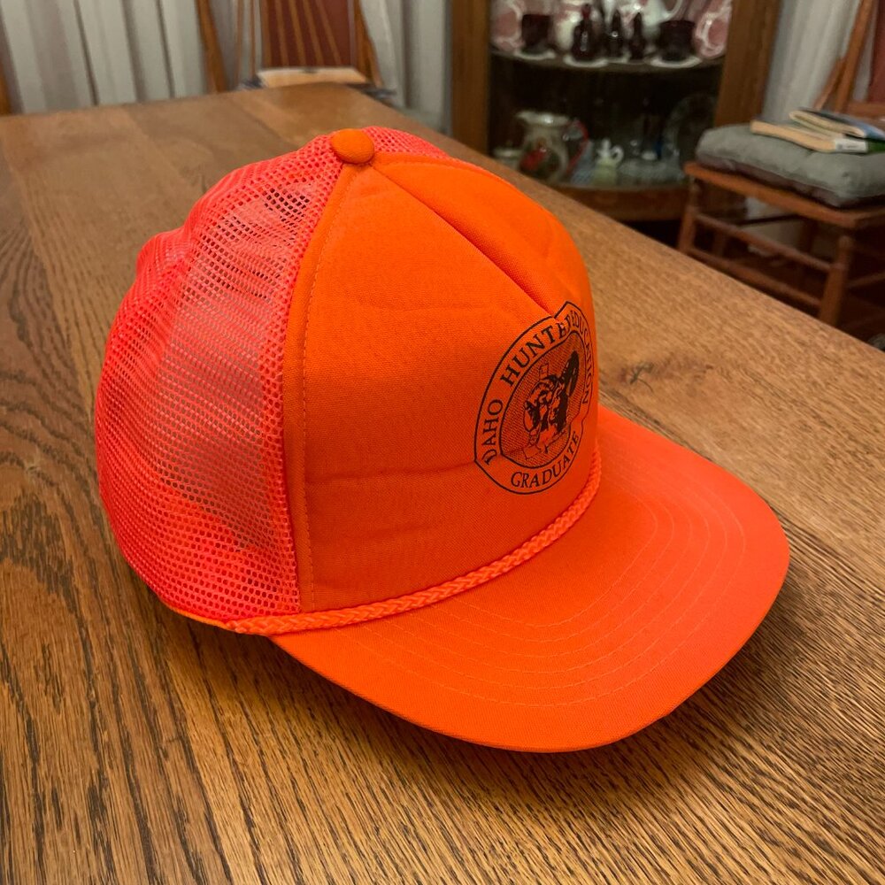 Vintage Idaho Hunter Education Graduate Orange Snapback Trucker Hat Cap - Picture 4 of 13